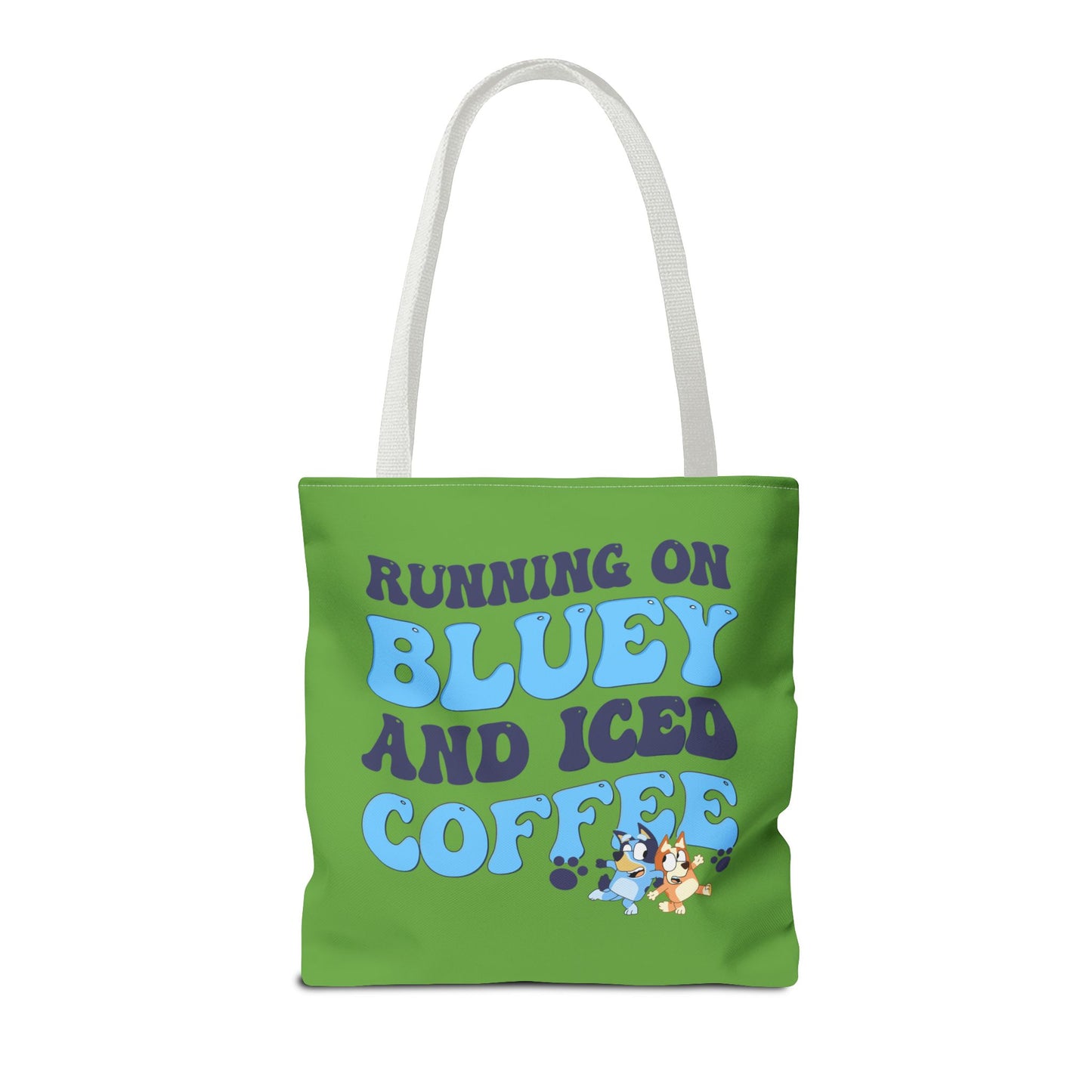 Princess Grace Bluey Coffee Lover Tote Bag Running on Bluey and Iced Coffee
