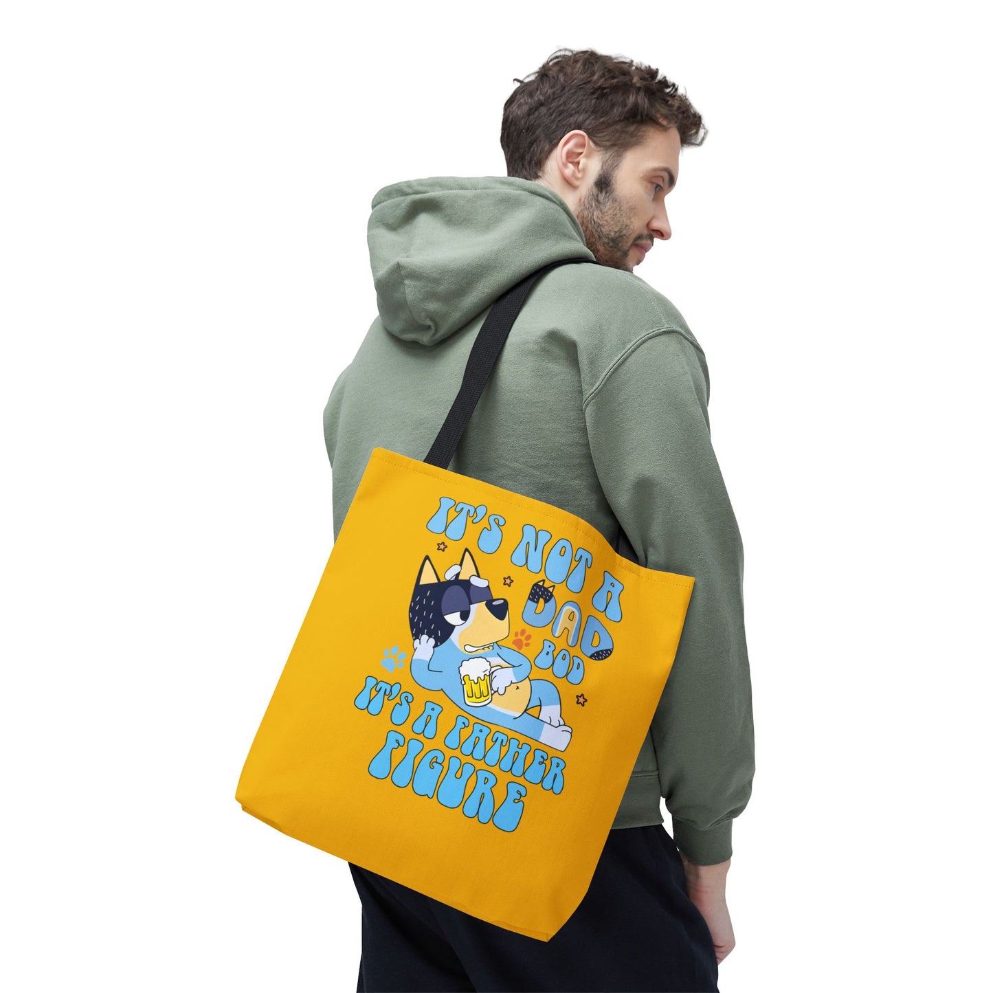 Princess Grace Fun Father's Day Tote Bag "It's Not a Dad Bod, It's a Father Figure"