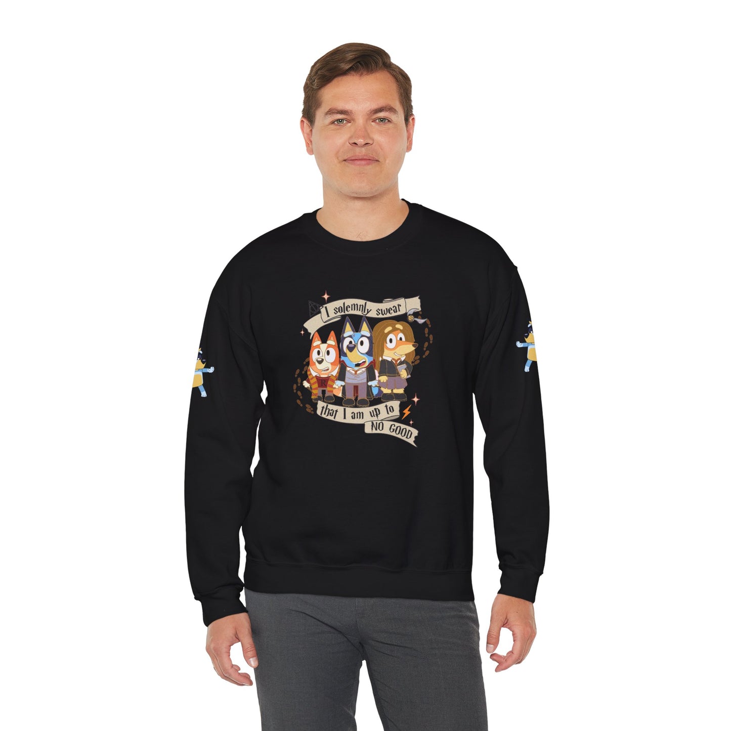 Princess Grace Bluey Unisex Funny Crewneck Sweatshirt "I Solemnly Swear That I Am Up To No Good" Perfect Gift for Family and Friends