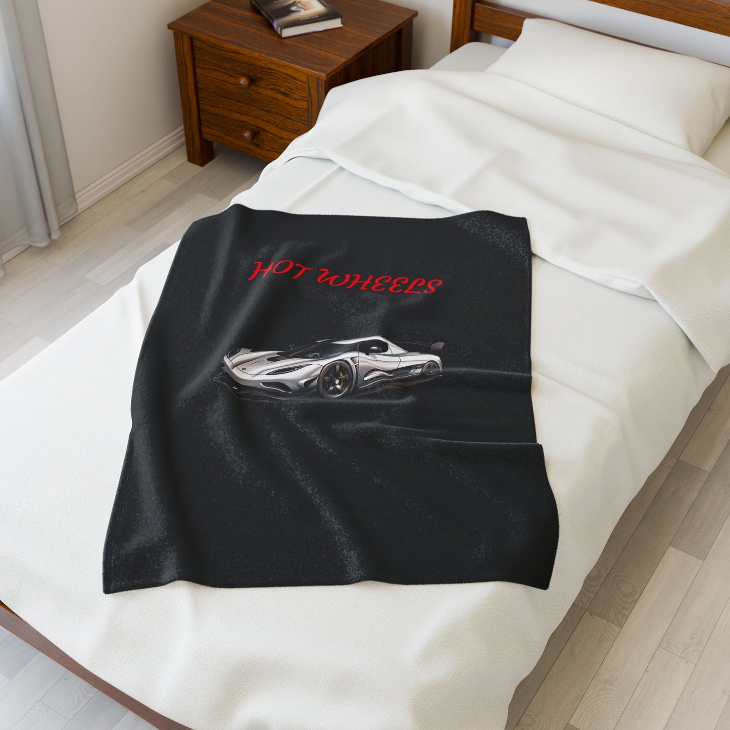 Princess Grace Hot Wheels Velveteen Plush Blanket for Car Lovers Cozy Throw for Kids and Adults