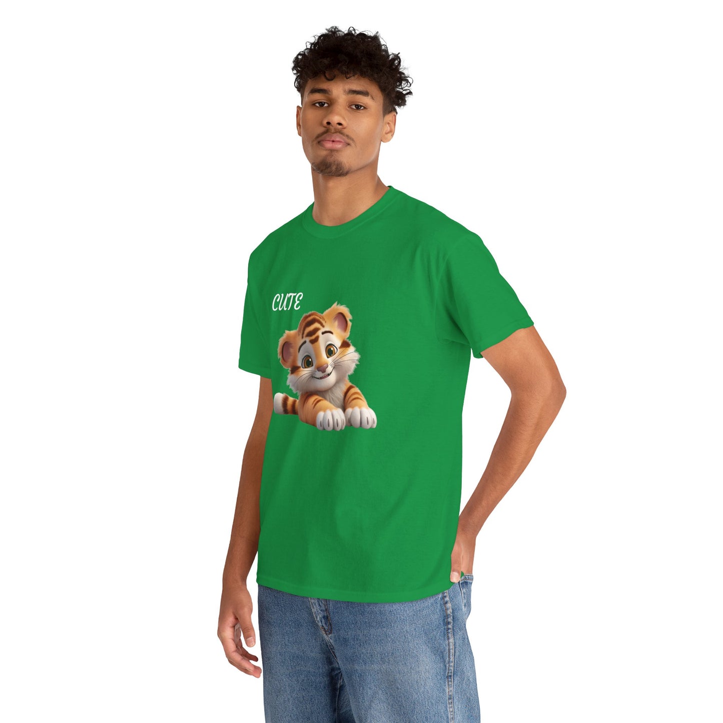 Princess Grace Cute Tiger Graphic Unisex Heavy Cotton Tee Perfect for Animal Lovers