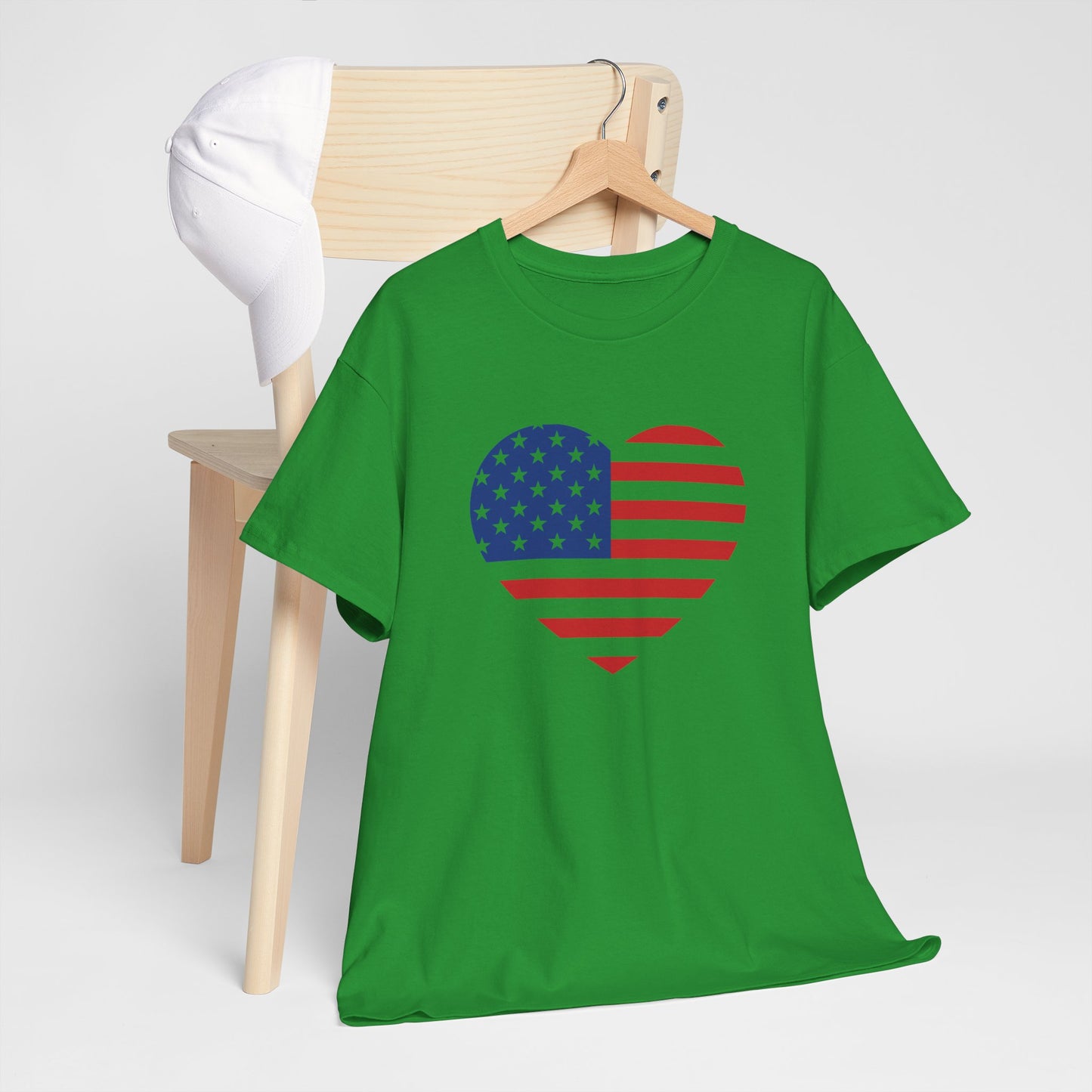 Princess Grace Patriotic Heart Unisex Heavy Cotton Tee Celebrate Freedom in Style