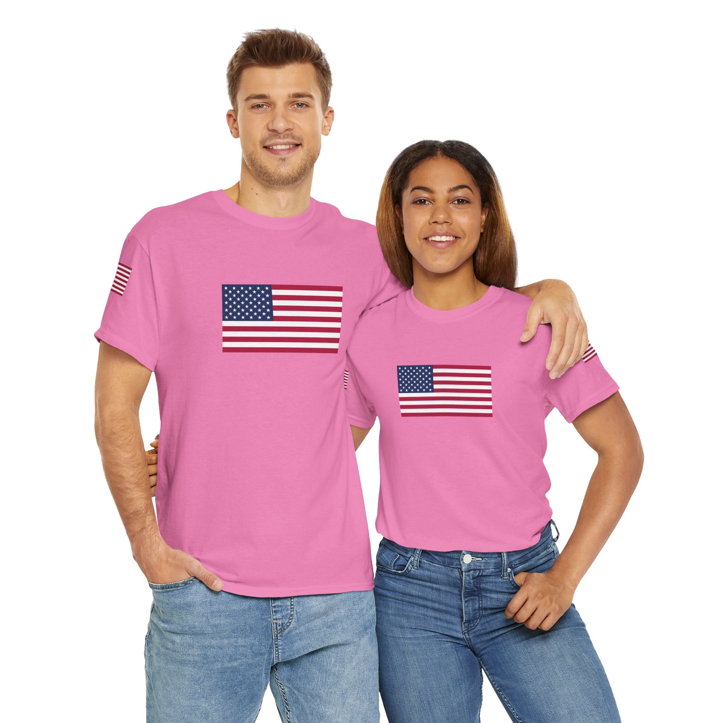 Princess Grace Patriotic Unisex Heavy Cotton Tee with USA Flag Design