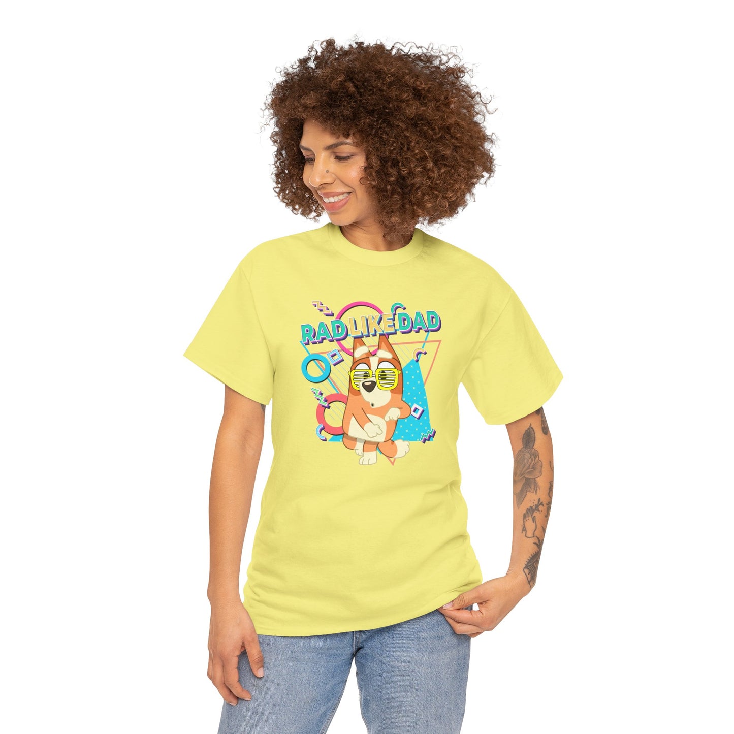 Princess Grace Bluer Rad Like Dad Fun Unisex Heavy Cotton Tee Graphic Tee for Everyday Wear and Gifts