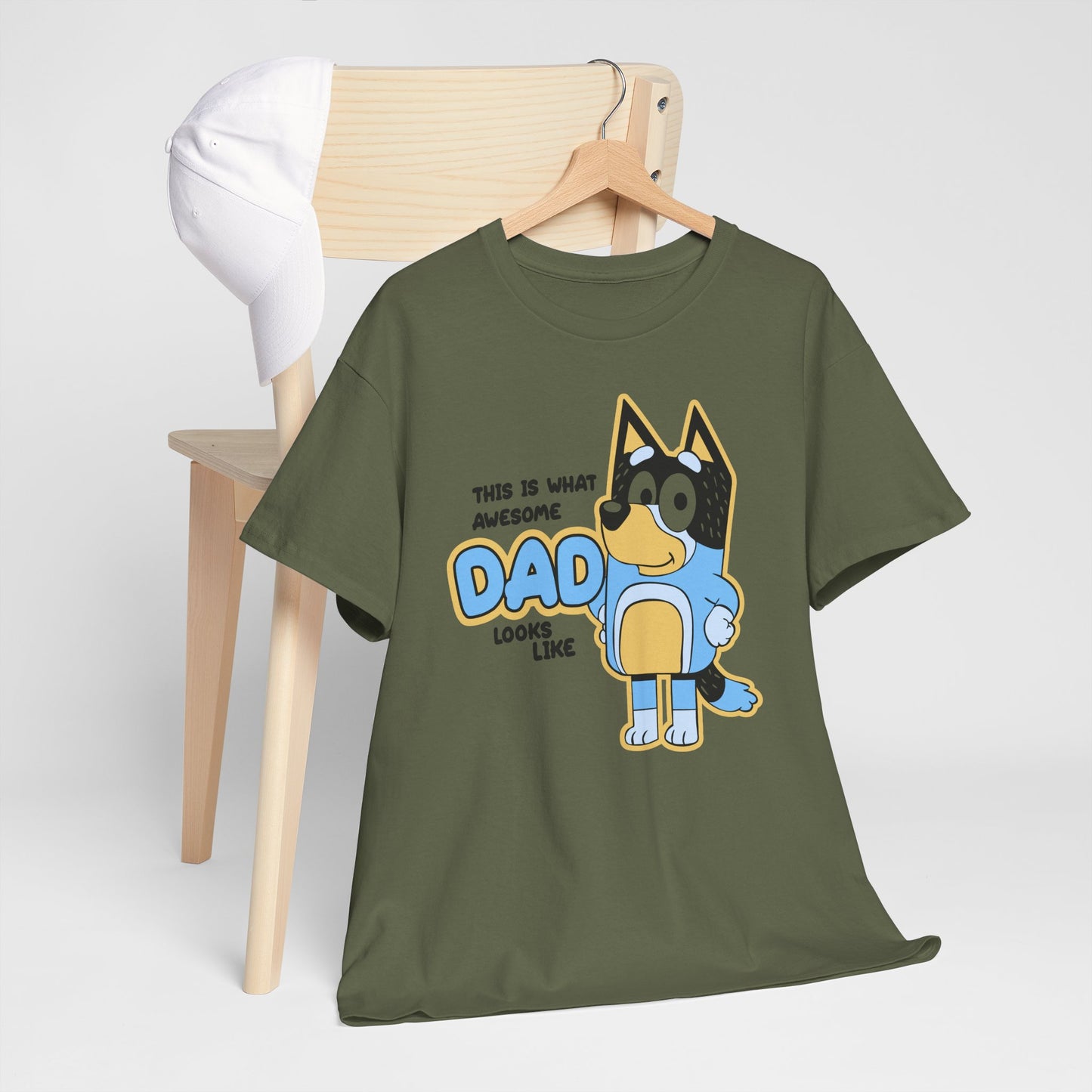 Princess Grace Bluey Awesome Dad Unisex Heavy Cotton Tee Funny Gift for Father's Day