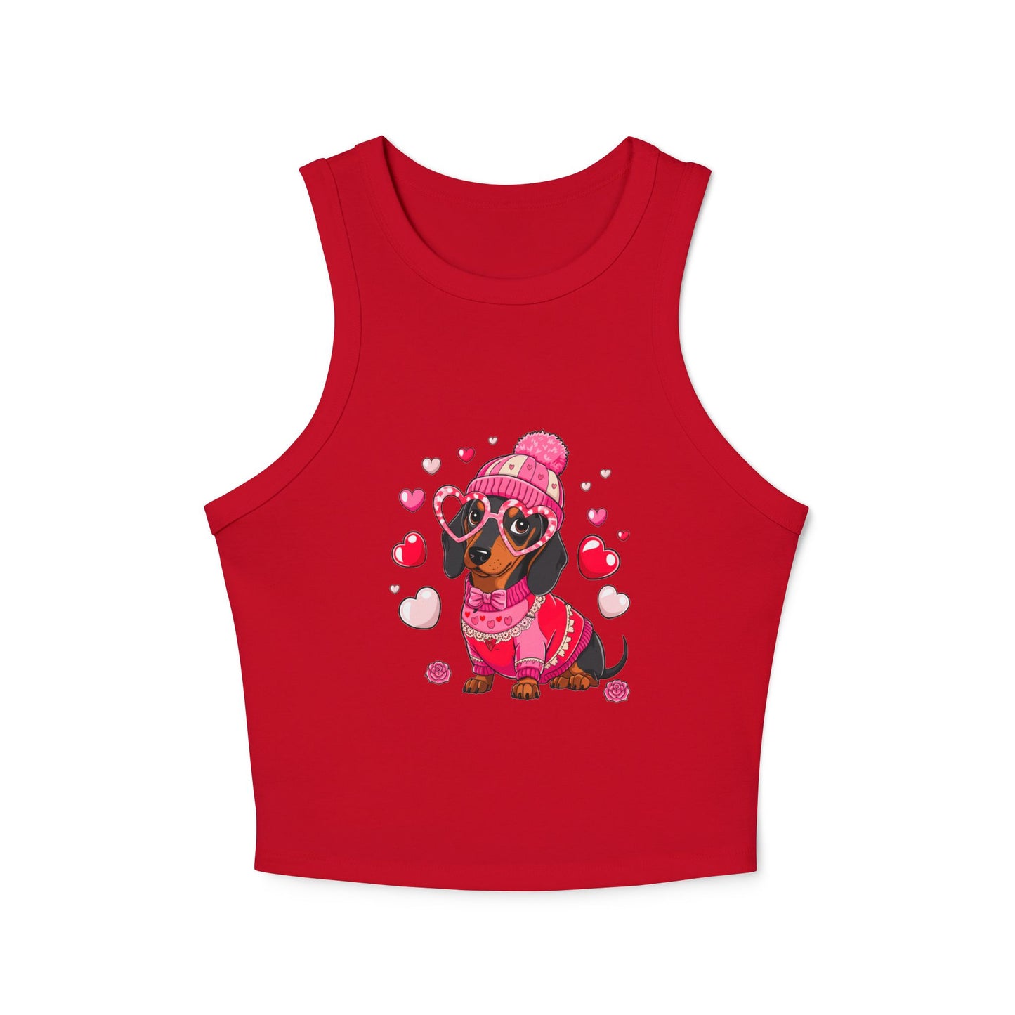 Princess Grace Cute Dachshund Love Tank Top for Women Perfect for Valentine's Day