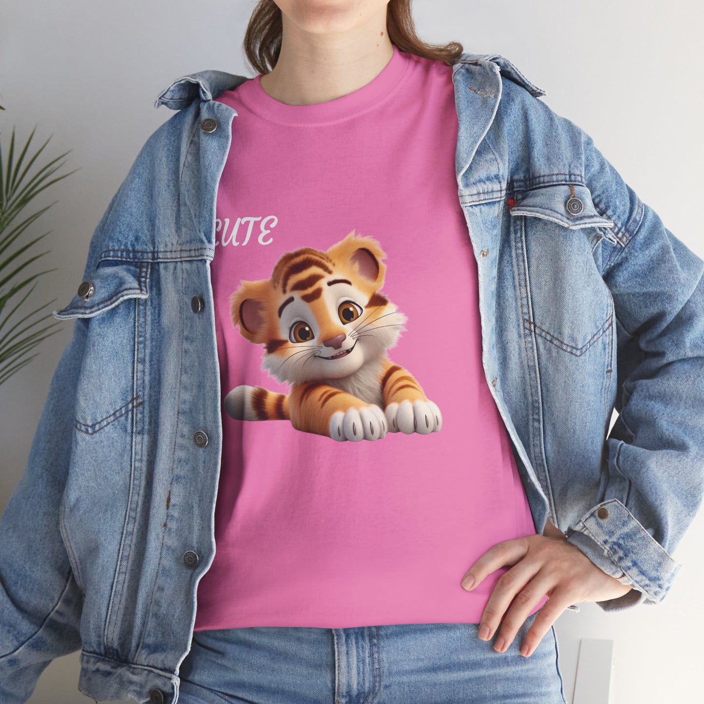Princess Grace Cute Tiger Graphic Unisex Heavy Cotton Tee Perfect for Animal Lovers