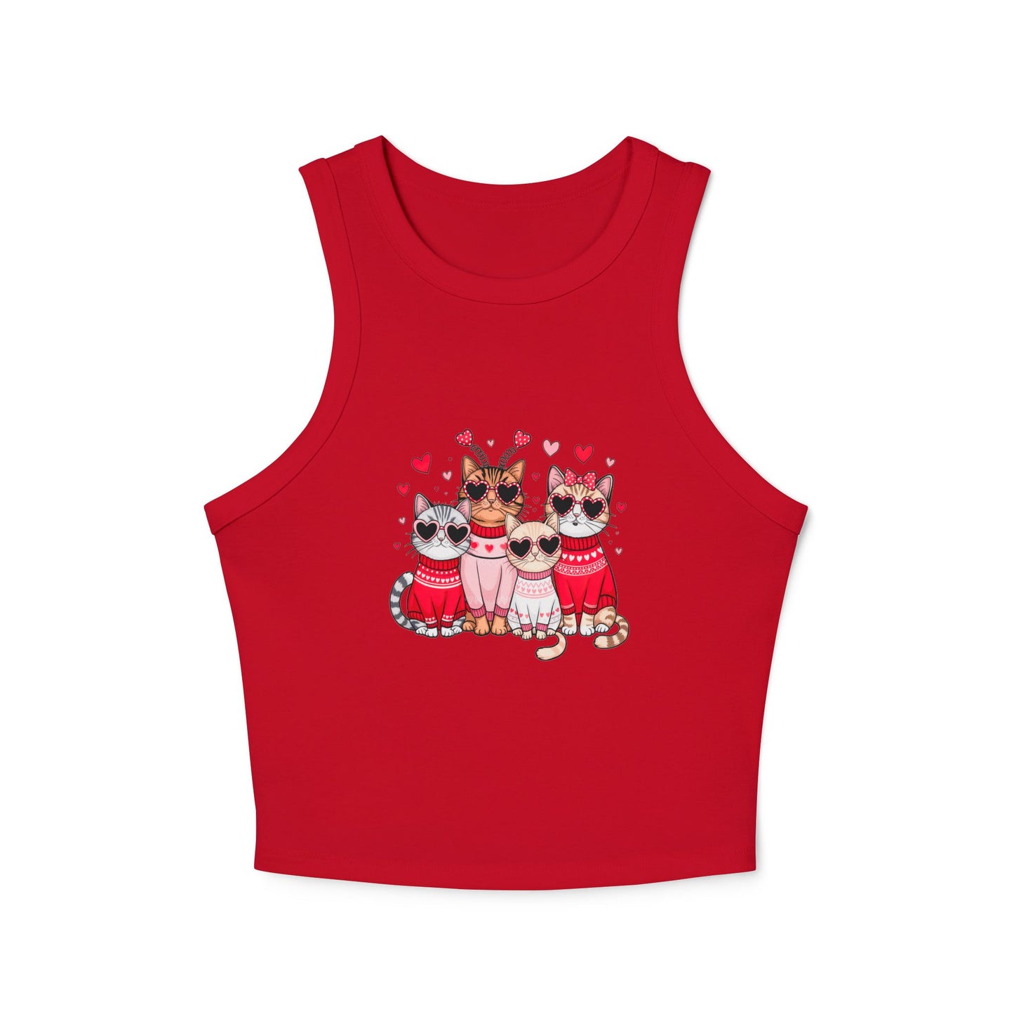 Princess Grace Cute Cat Lover Women's Micro Rib Racer Tank Top Perfect for Pet Lovers