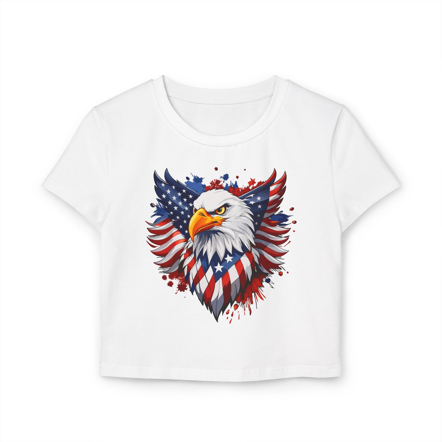 Princess Grace Patriotic Women's Baby Tee American Eagle Graphic Shirt