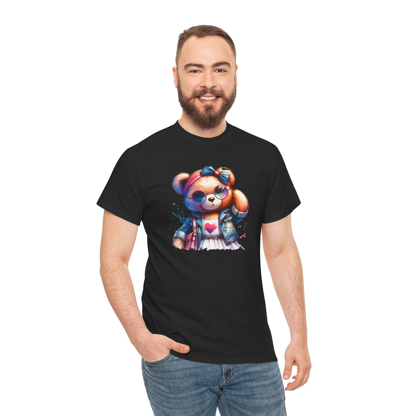 Princess Grace Cute Teddy Bear Unisex Heavy Cotton Tee Playful Graphic T-Shirt for All Ages