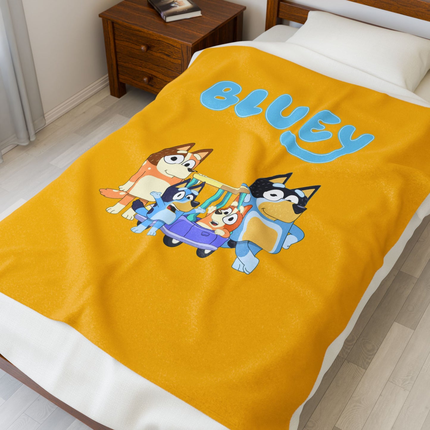 Princess Grace Cozy Bluey Velveteen Plush Blanket for Kids