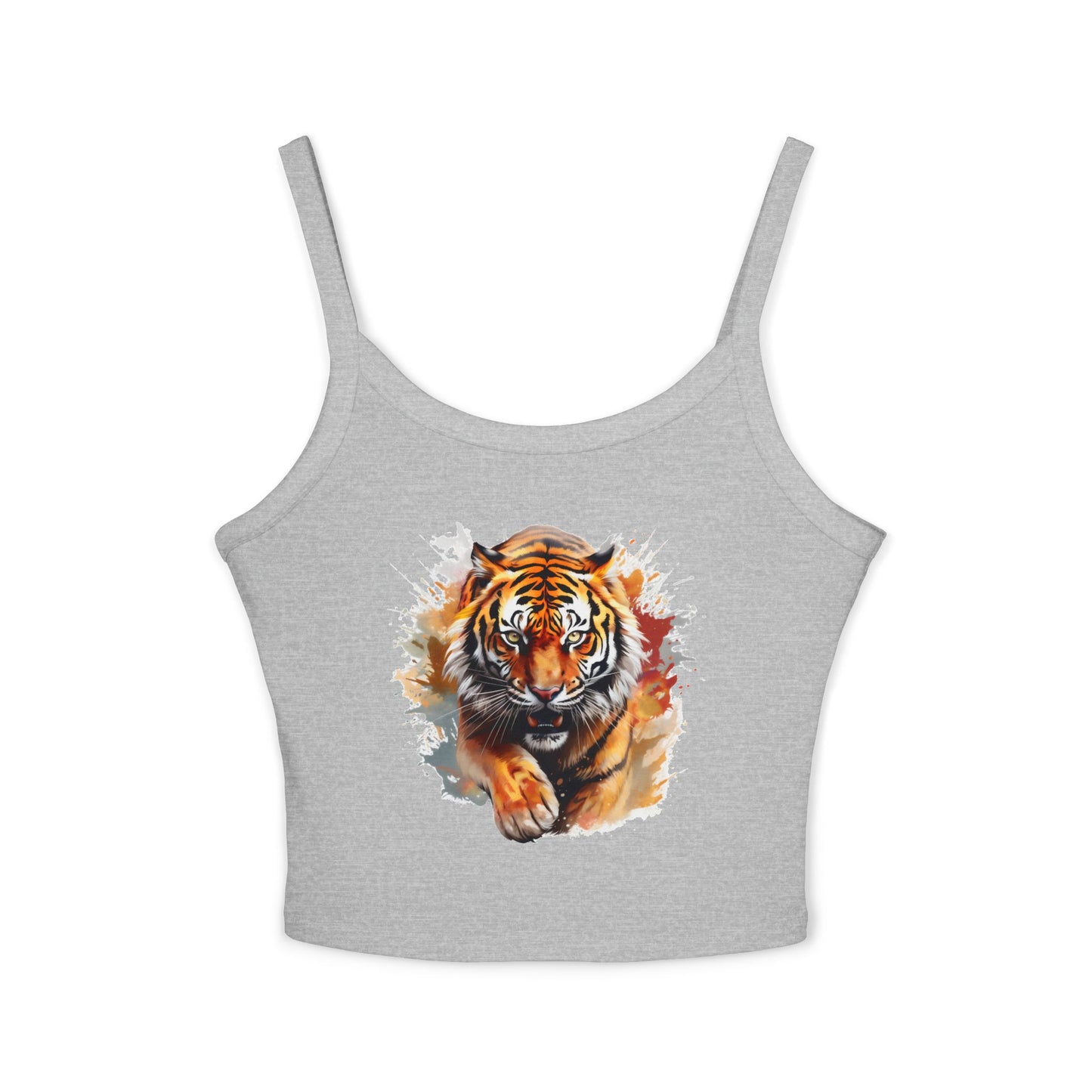 Princess Grace Fierce & Cute Women's Spaghetti Strap Tank Top Tiger Design