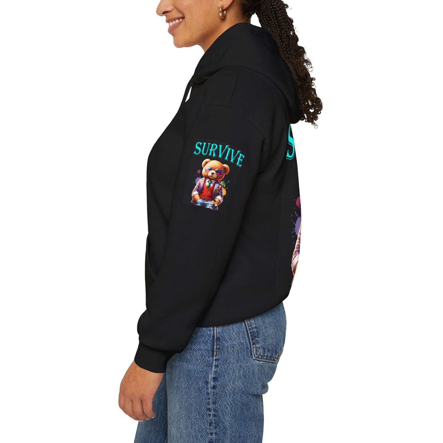 Princess Grace Survive Bear Unisex Heavy Blend Hooded Sweatshirt Fun and Cozy Streetwear for All Occasions