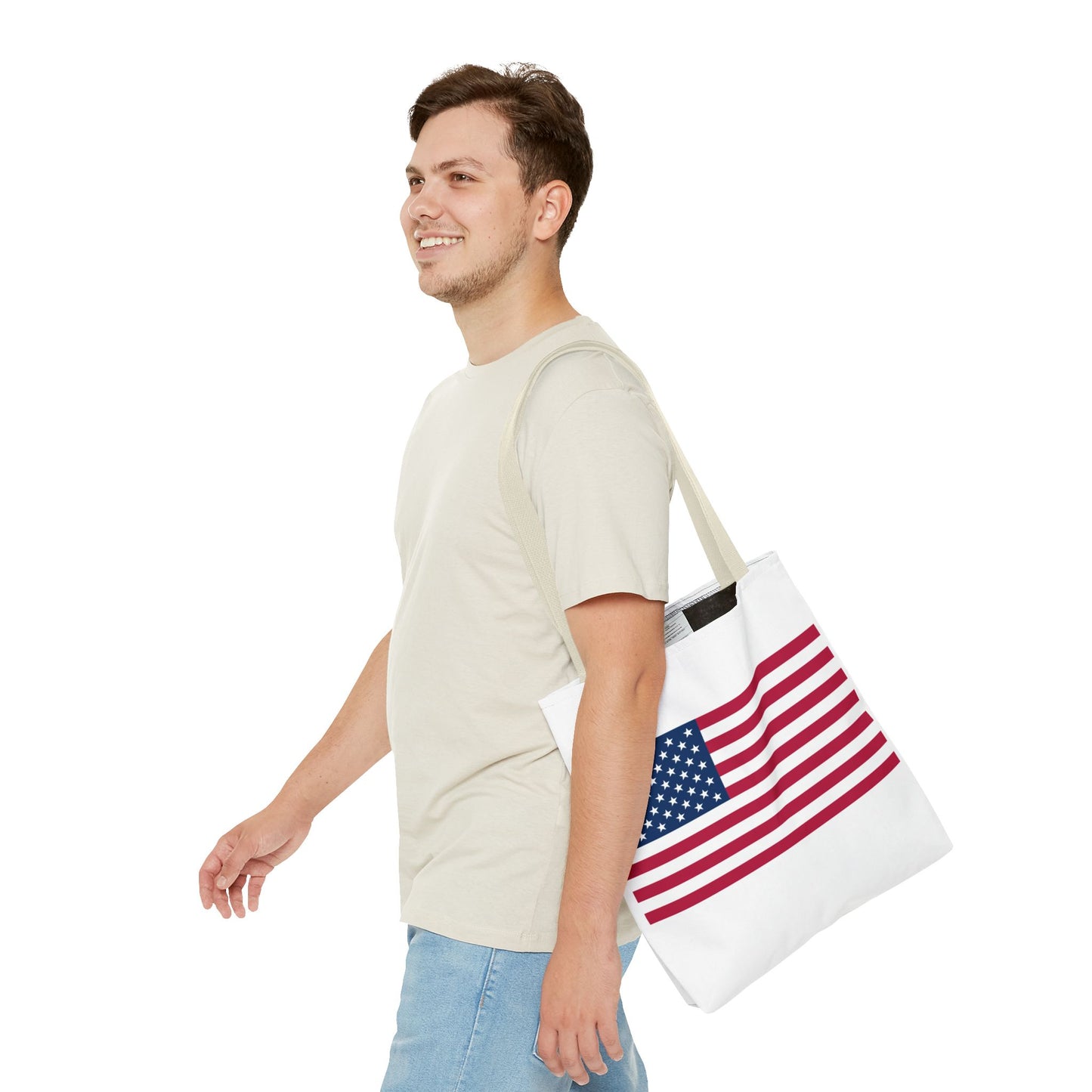 Princess Grace Patriotic Tote Bag American Flag Design Perfect for Holidays and Everyday Use