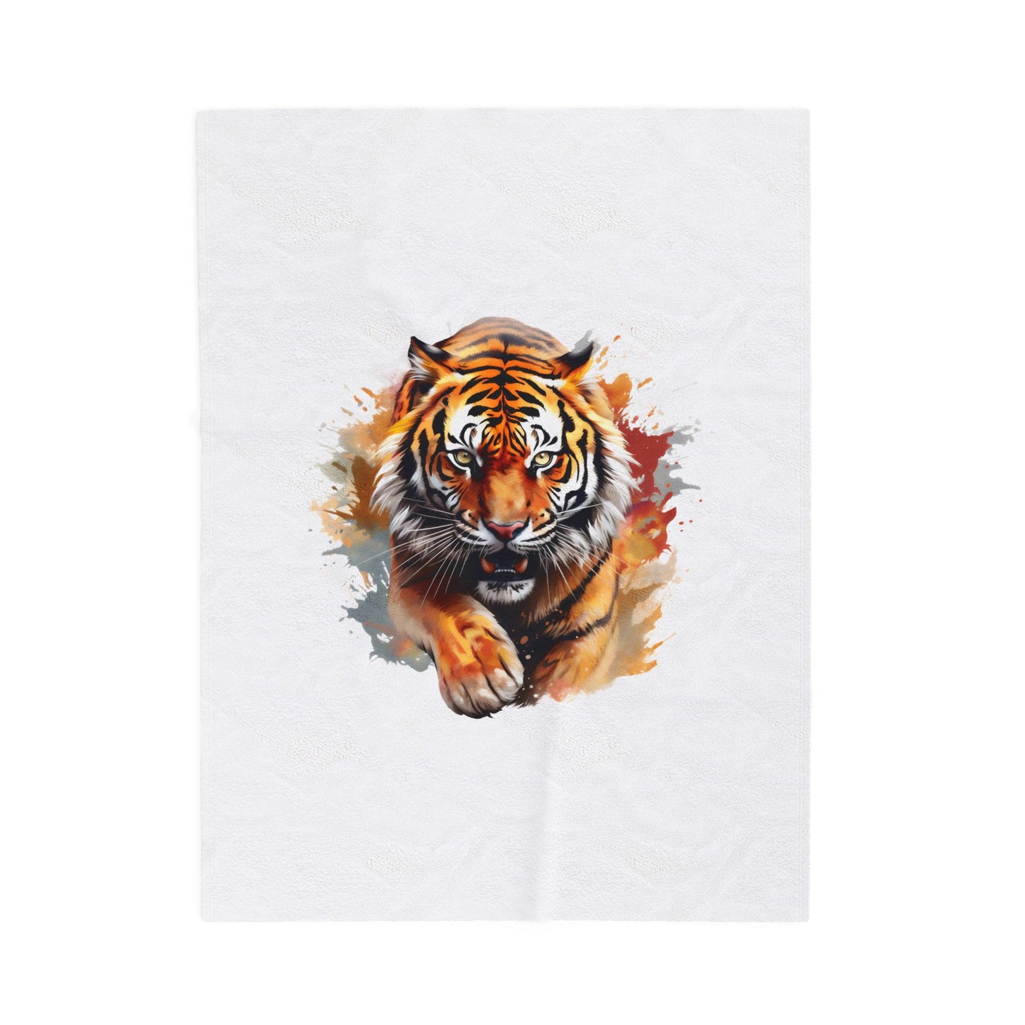 Princess Grace Tiger Watercolor Velveteen Plush Blanket Cozy Decorative Throw for Home & Gifts