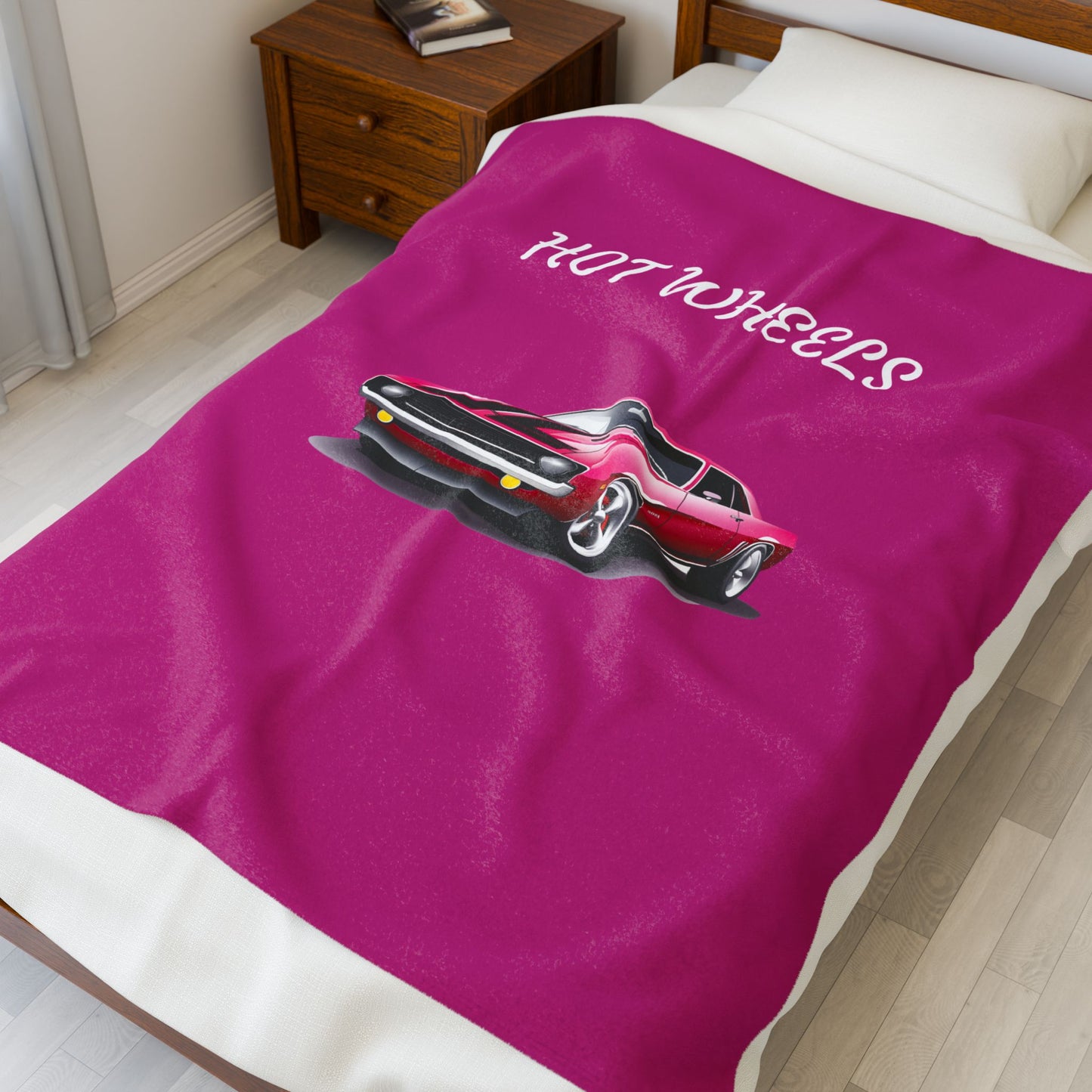 Princess Grace Hot Wheels Velveteen Plush Blanket Cozy Car Themed Throw for Kids