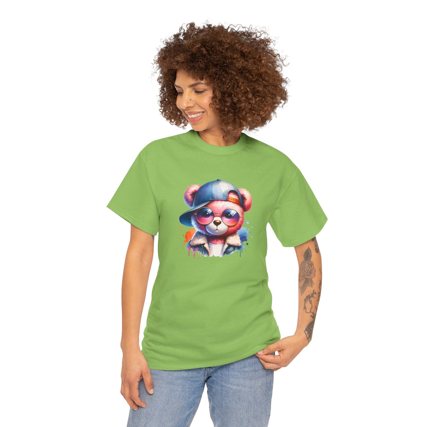Princess Grace Cool Bear Graphic Unisex Heavy Cotton Tee Trendy Streetwear T-Shirt