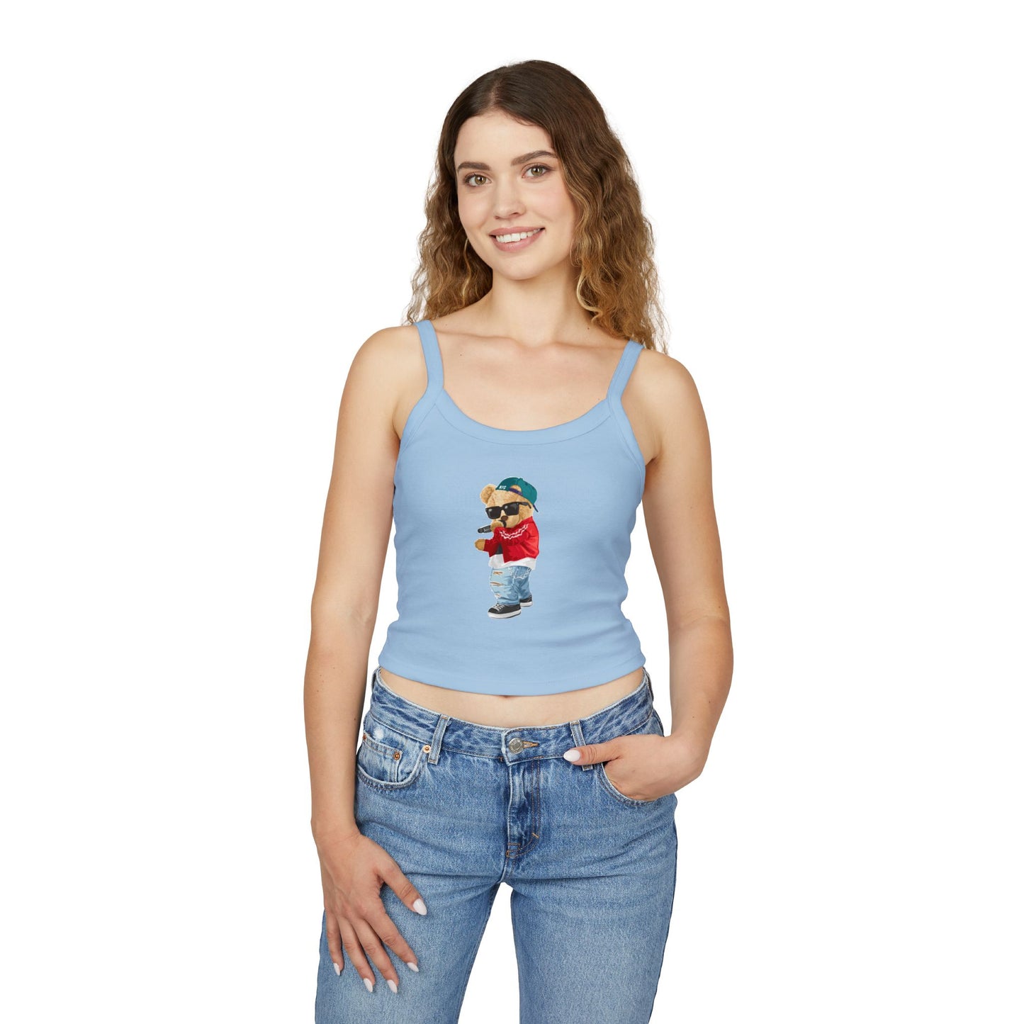 Princess Grace Cute Graphic Women's Spaghetti Strap Tank Top Trendy Bear Design