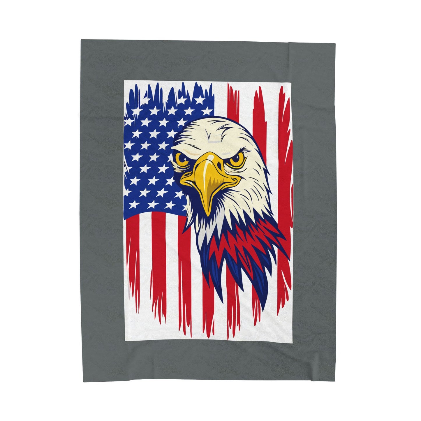 Princess Grace  Patriotic Eagle Velveteen Plush Blanket Cozy American Flag Throw for Home Decor