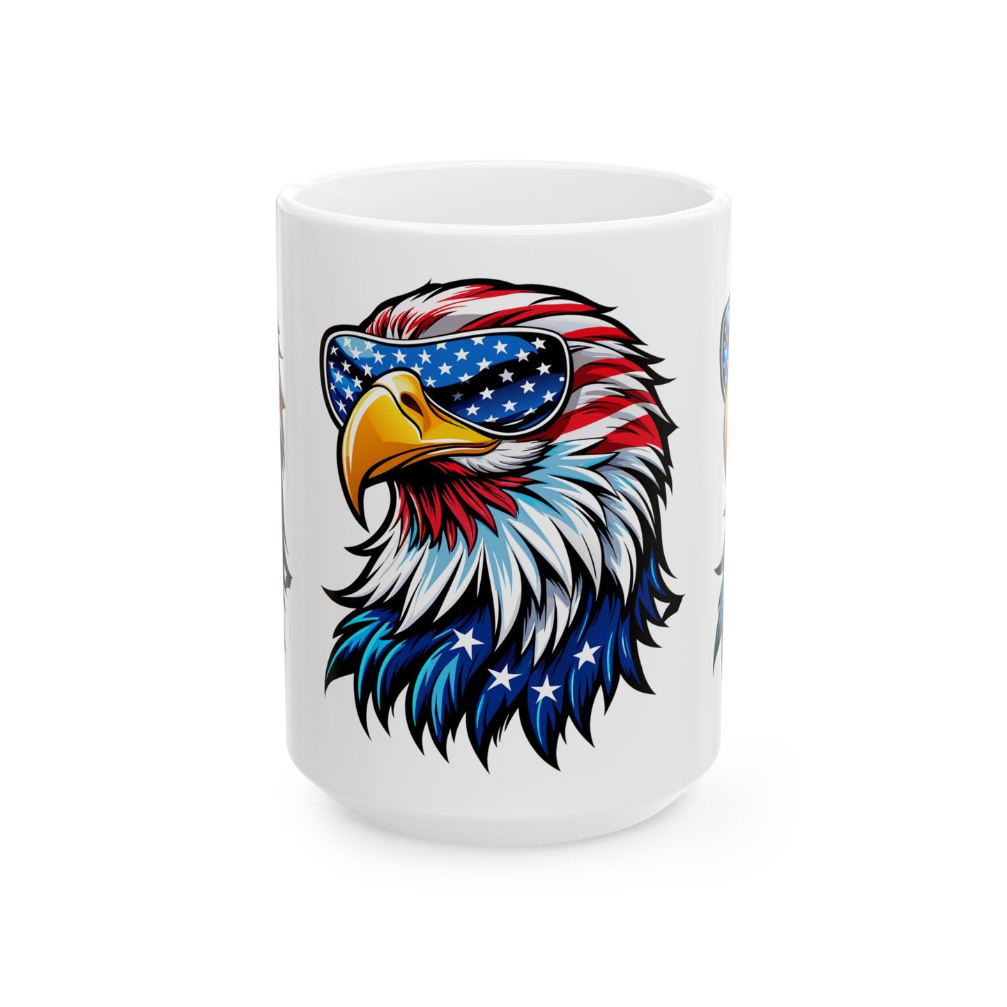 Princess Grace Patriotic Eagle Ceramic Mug - 11oz & 15oz Perfect for 4th of July and Everyday Use