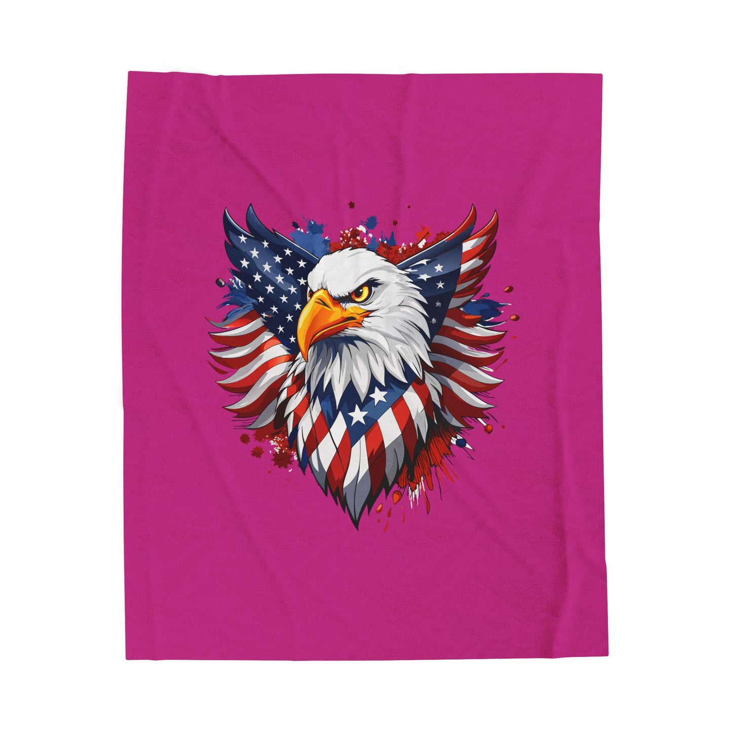 Princess Grace Patriotic Eagle Velveteen Plush Blanket