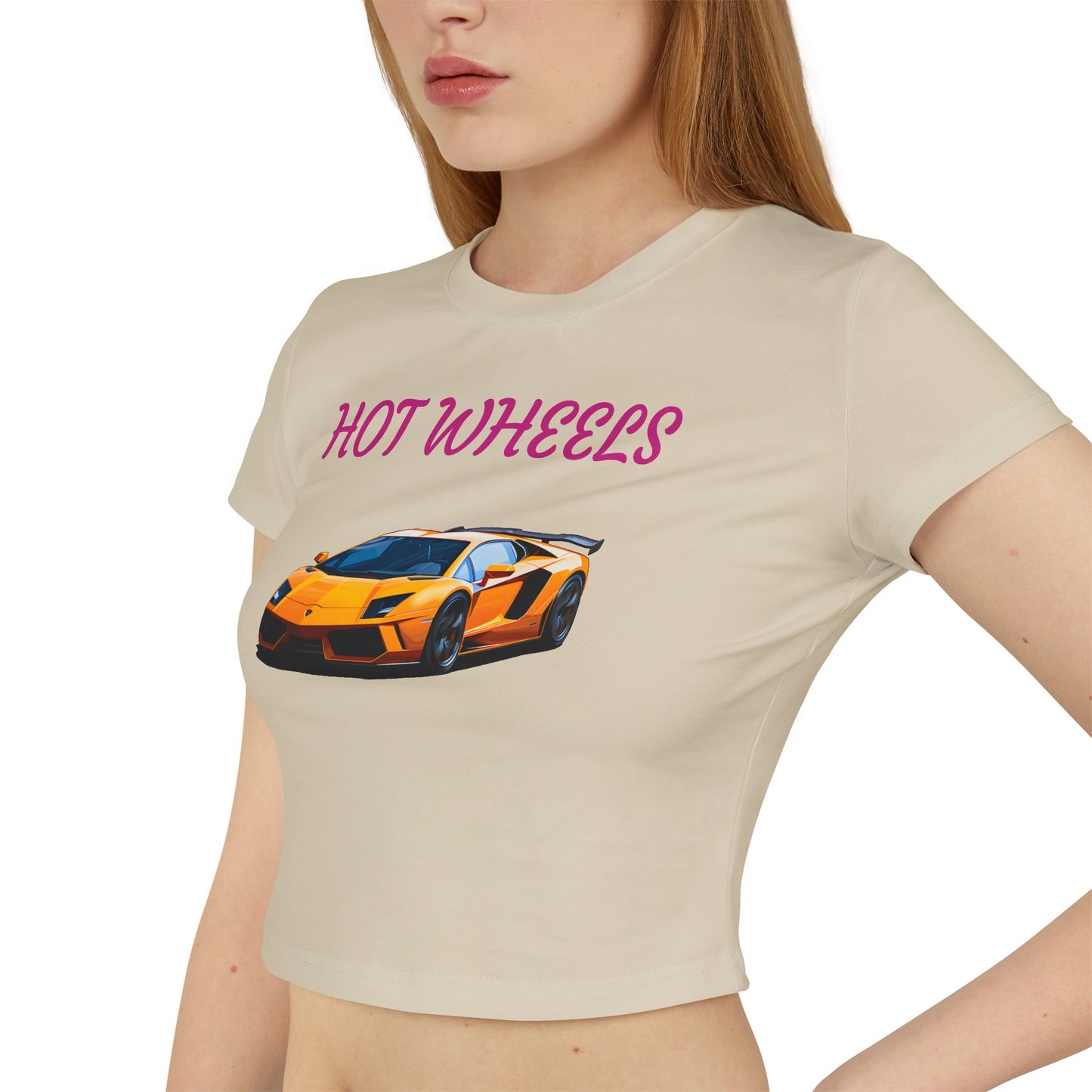 Princess Grace Hot Wheels Graphic Women's Baby Tee Car Lover's Casual Wear