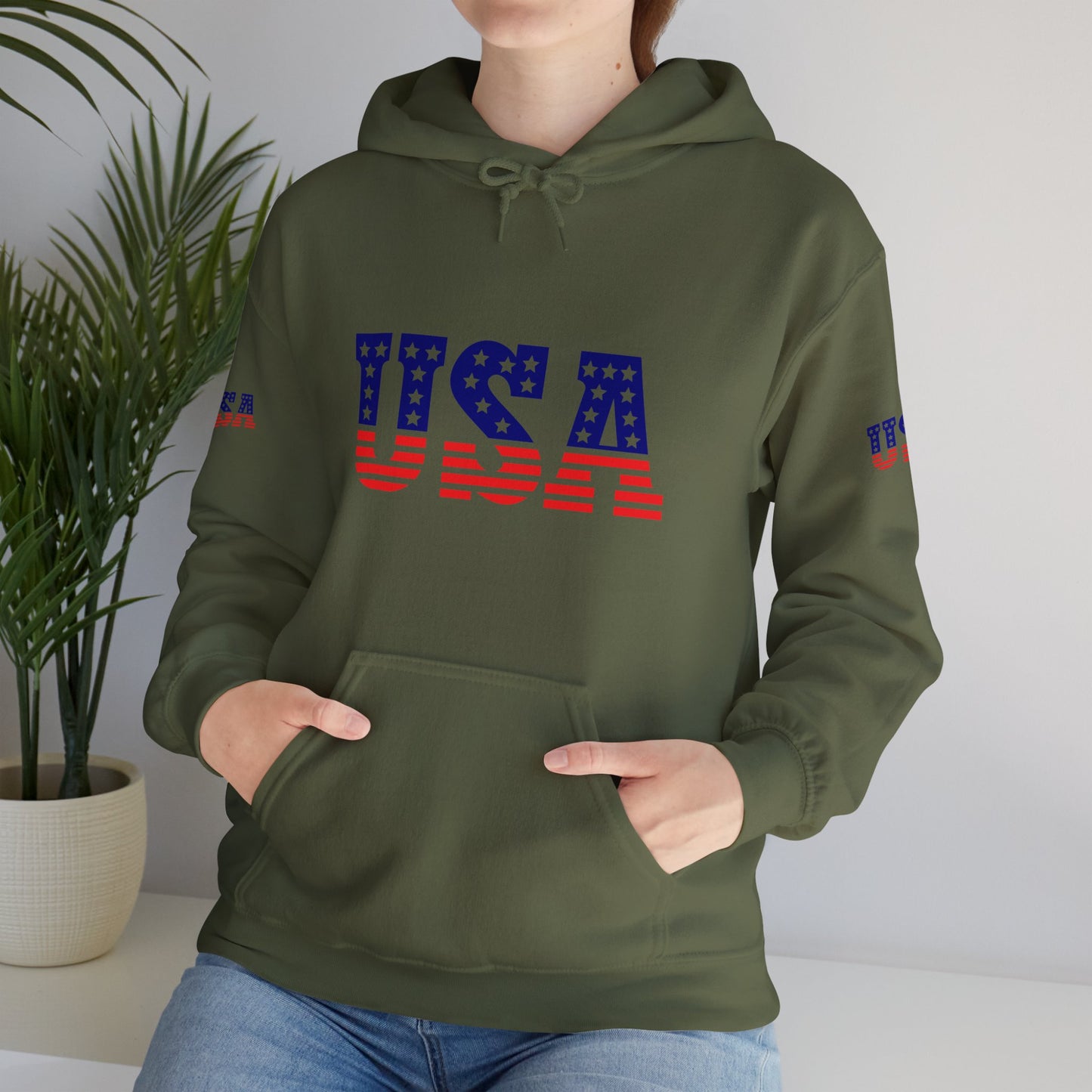 Princess Grace USA Proud Unisex Heavy Blend Hooded Sweatshirt Patriotic Eagle Design