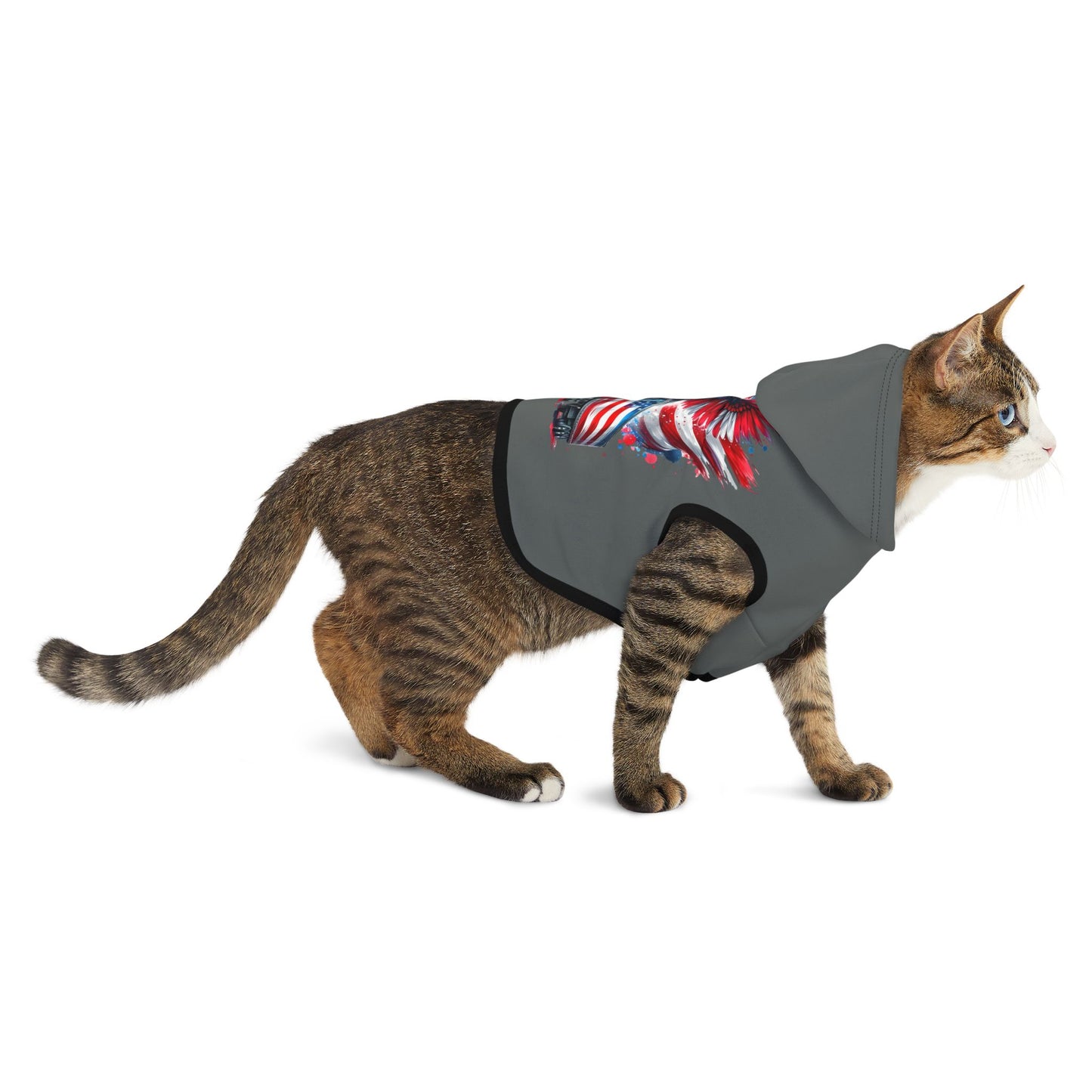 Princess Grace Patriotic Truck Pet Hoodie Cozy Dog Apparel for Celebrating Holidays