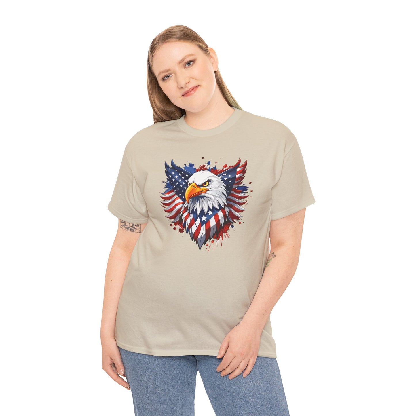Princess Grace Patriotic Eagle Graphic Tee Unisex Heavy Cotton T-Shirt
