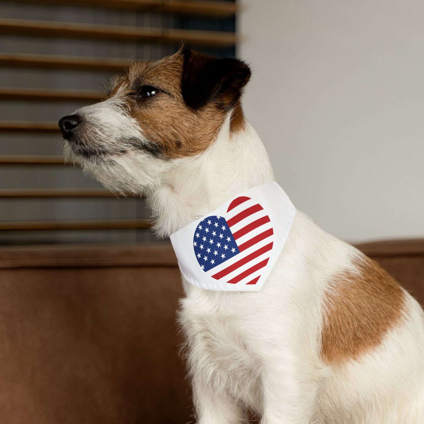 Princess Grace Patriotic Pet Bandana Collar USA Heart Design for Dogs