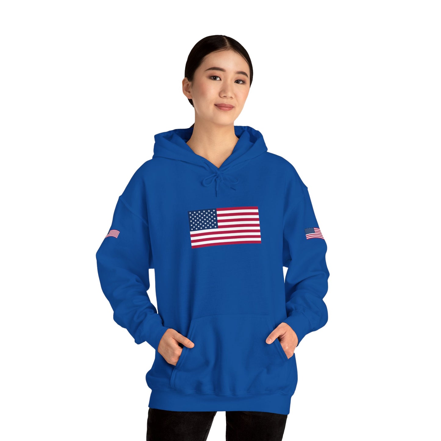 Princess Grace Patriotic American Flag Hoodie Unisex Heavy Blend Sweatshirt