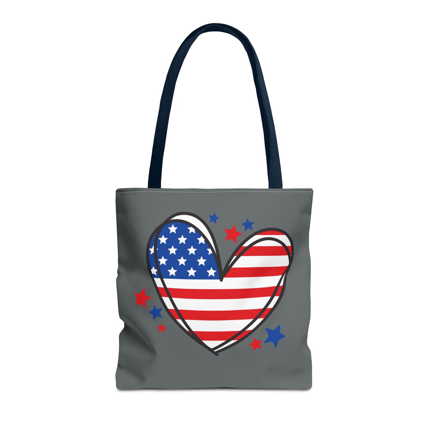Princess Grace Patriotic Heart Tote Bag USA Flag Love