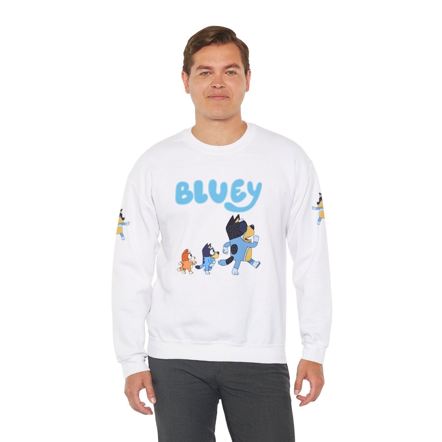Princess Grace Bluey Family Unisex Crewneck Sweatshirt Cozy Cartoon Apparel
