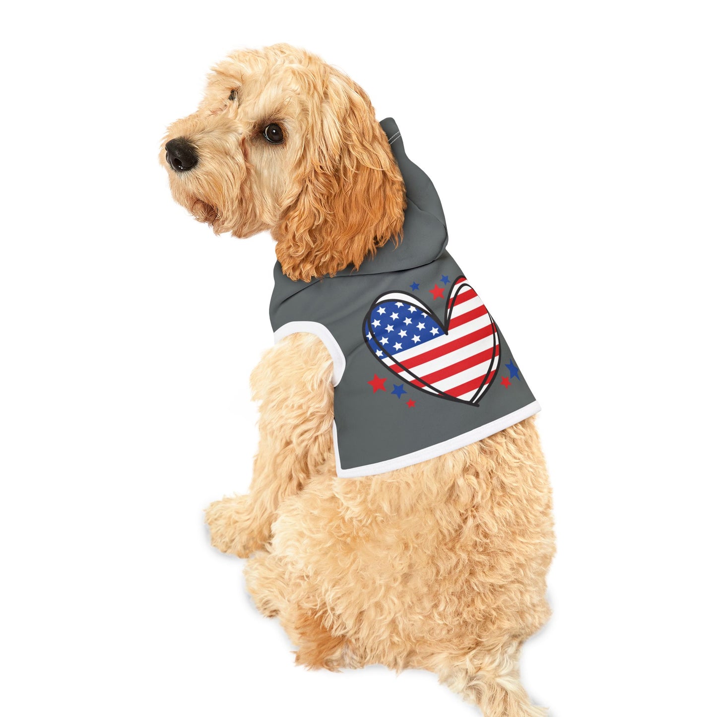 Princess Grace Patriotic Pet Hoodie Cozy Dog Apparel for Independence Day Celebrations