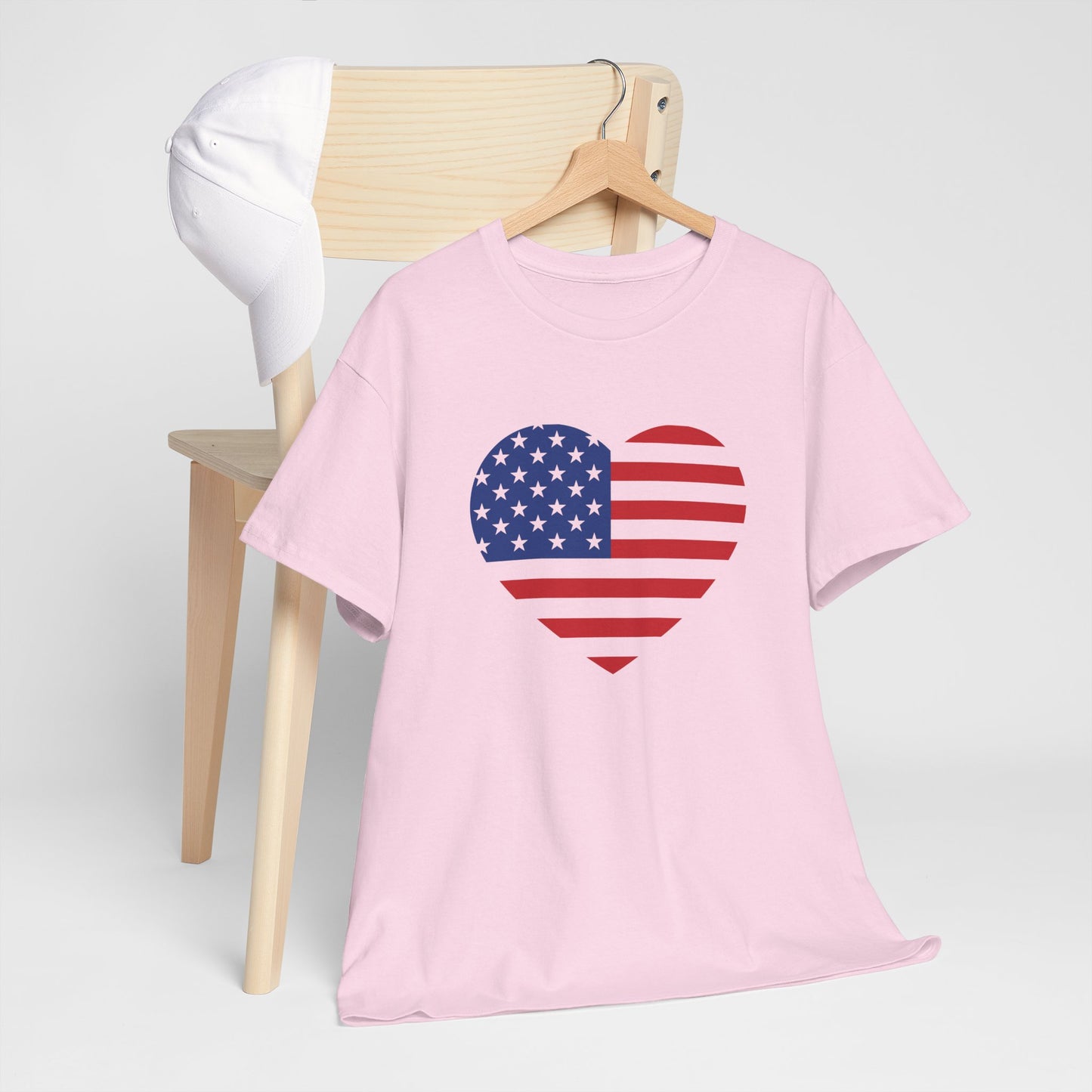 Princess Grace Patriotic Heart Unisex Heavy Cotton Tee Celebrate Freedom in Style