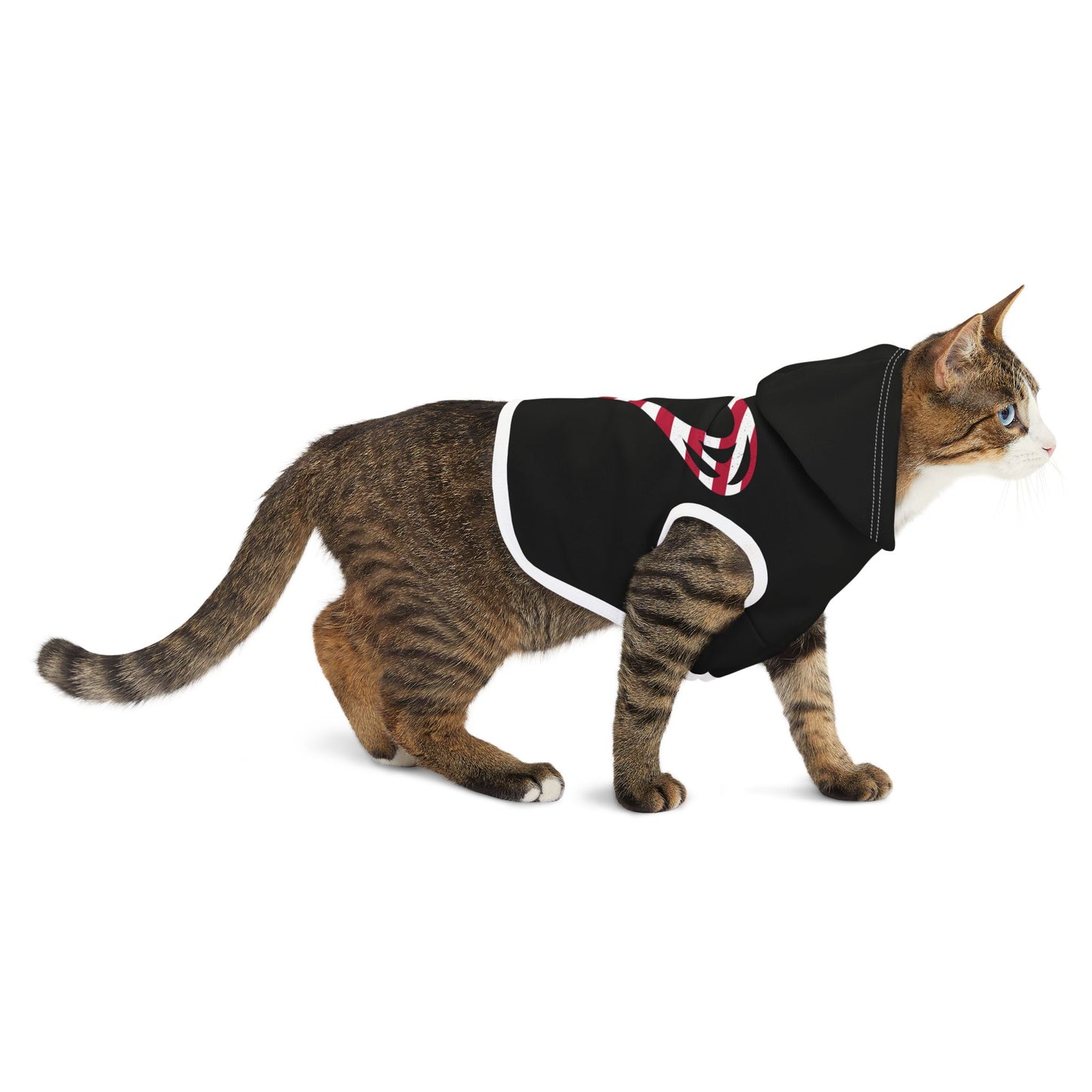 Princess Grace Patriotic Pet Hoodie Adorable Black Dog Sweatshirt with Heart Design