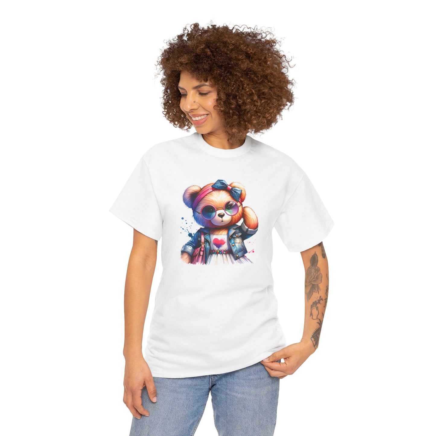 Princess Grace Cute Teddy Bear Unisex Heavy Cotton Tee Playful Graphic T-Shirt for All Ages