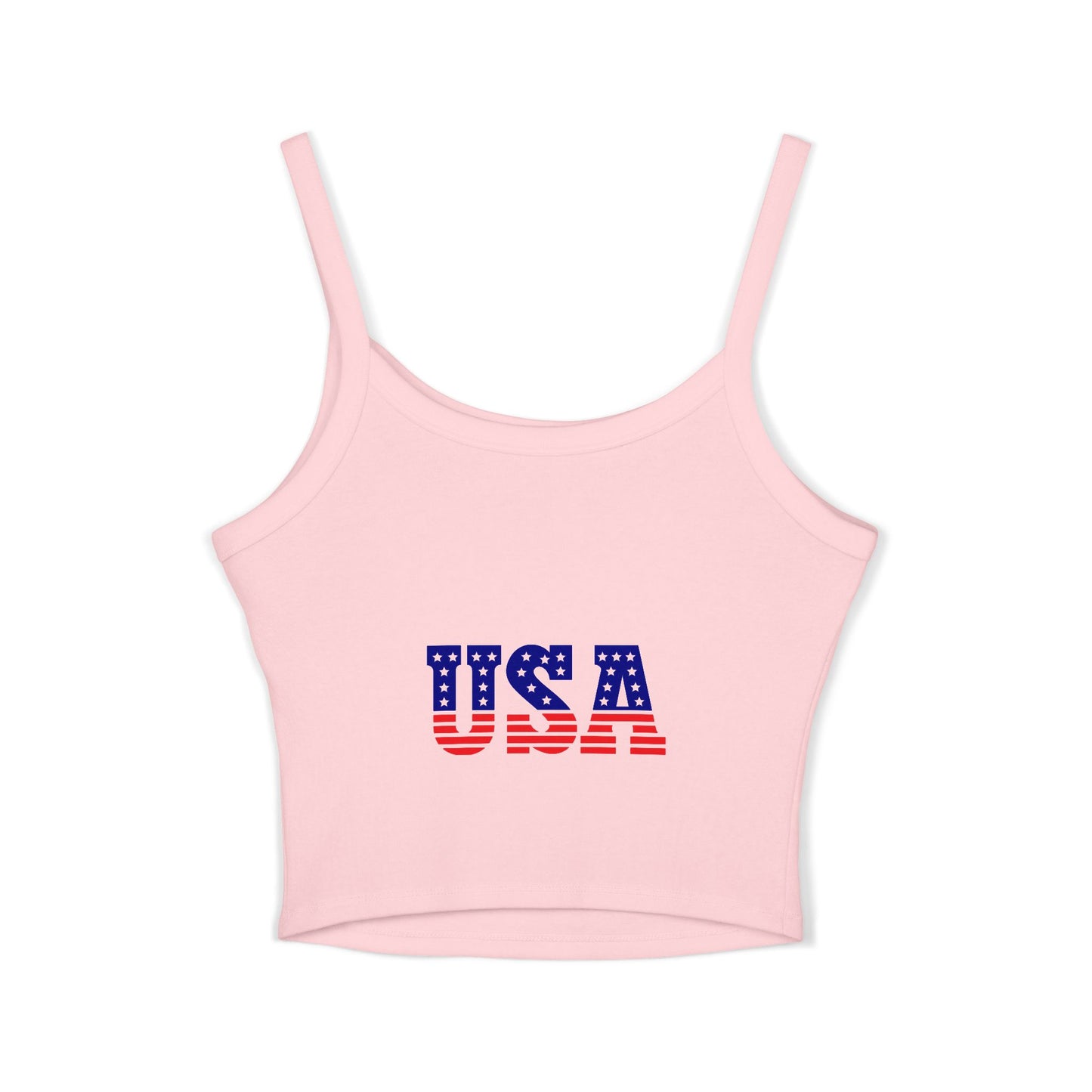 Princess Grace Patriotic Women's Spaghetti Strap Tank Top Eagle & USA Flag Design