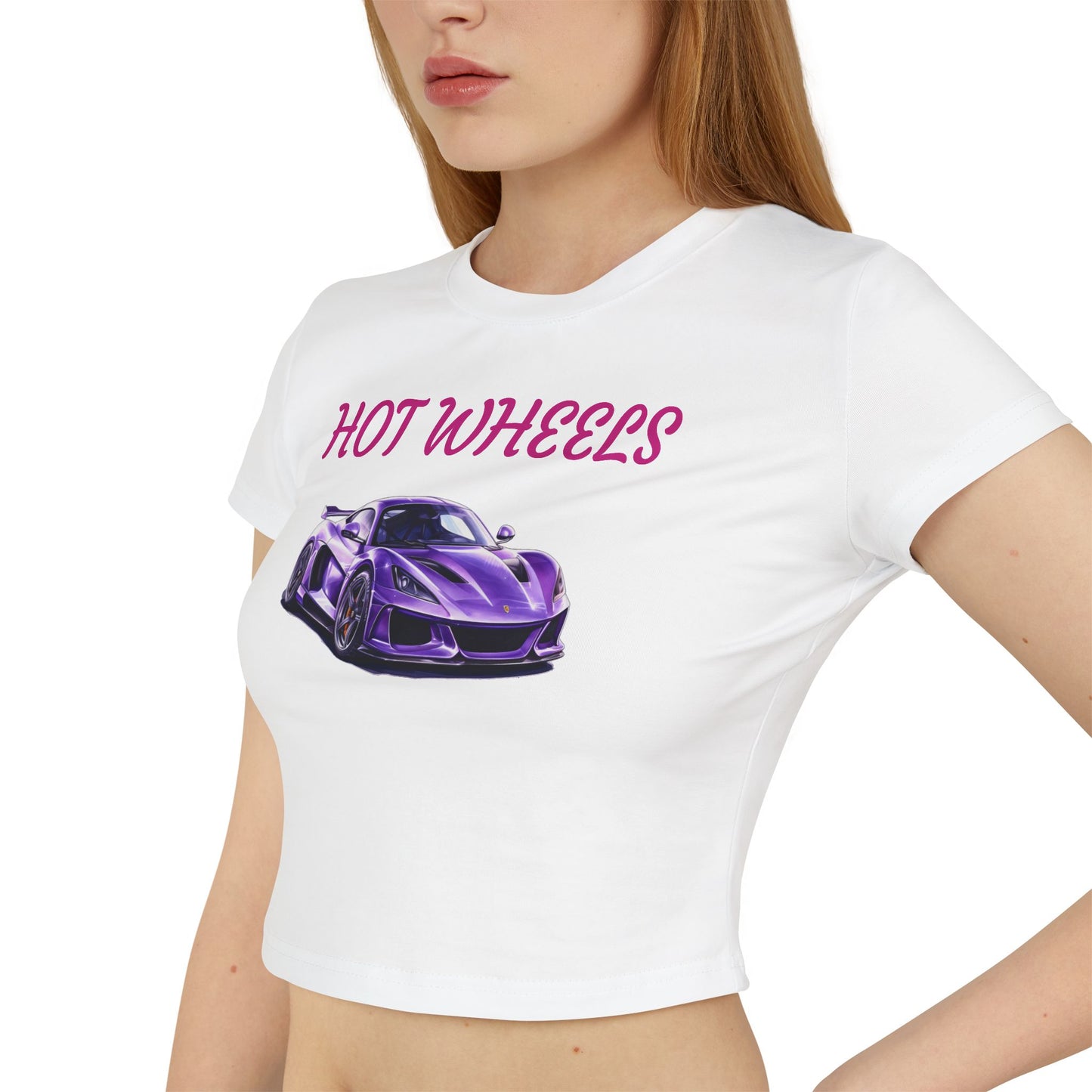 Princess Grace Hot Wheels Women's Baby Tee Trendy Graphic T-Shirt for Car Lovers