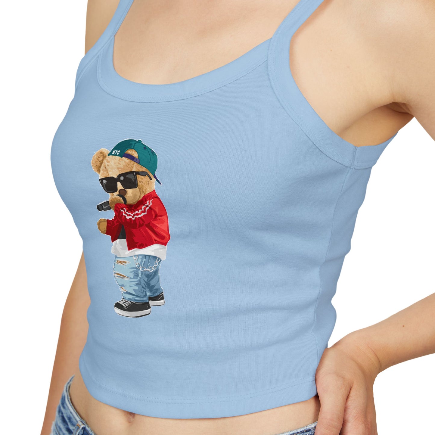 Princess Grace Cute Graphic Women's Spaghetti Strap Tank Top Trendy Bear Design