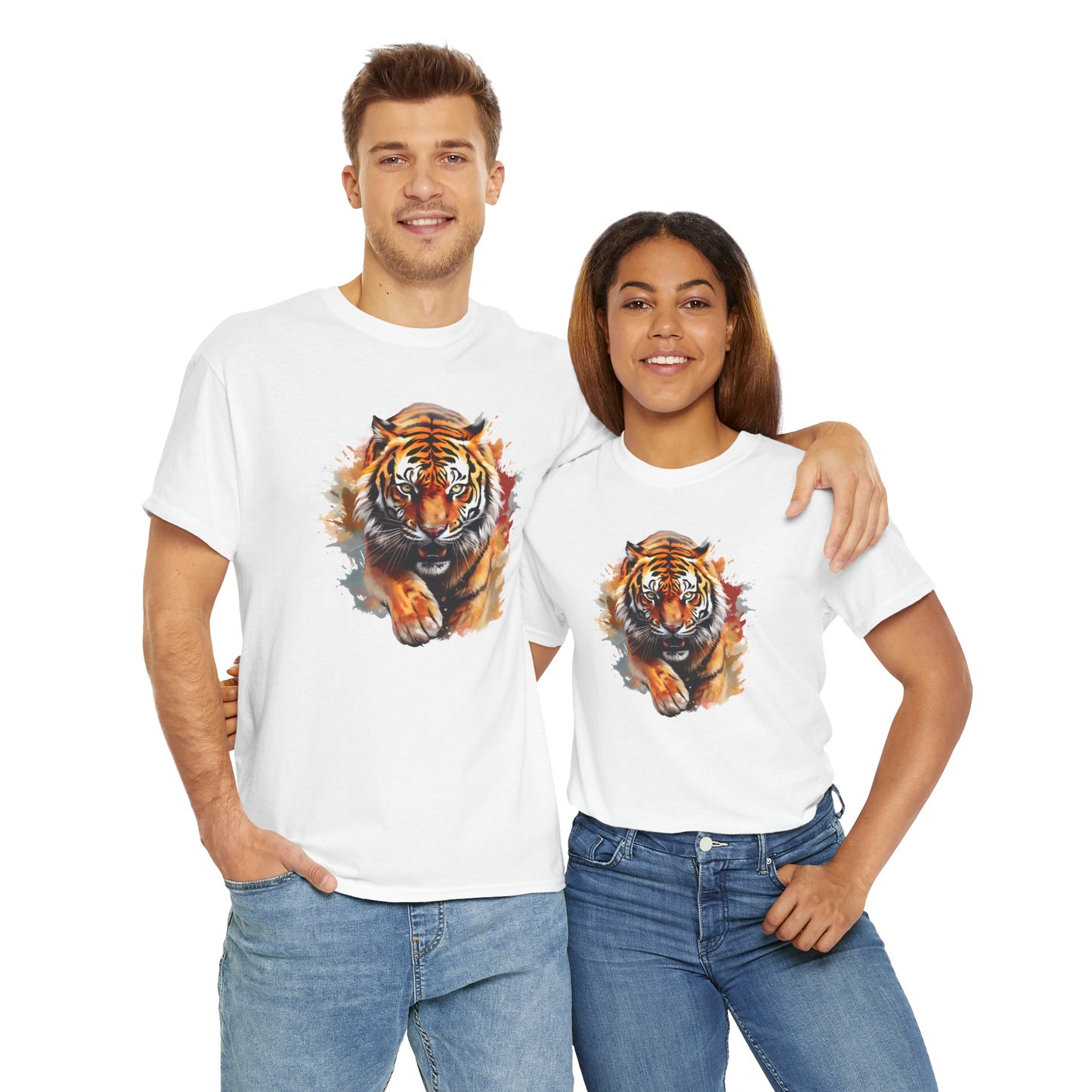 Princess Grace Fierce Tiger Unisex Heavy Cotton Tee Wild Animal Graphic Shirt