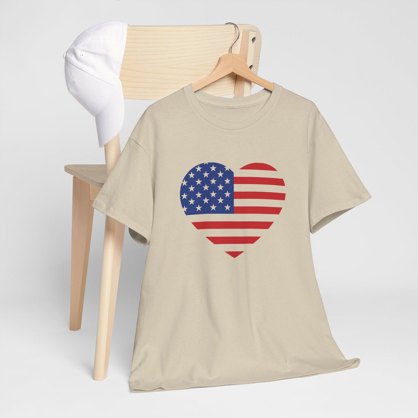 Princess Grace Patriotic Heart Unisex Heavy Cotton Tee Celebrate Freedom in Style