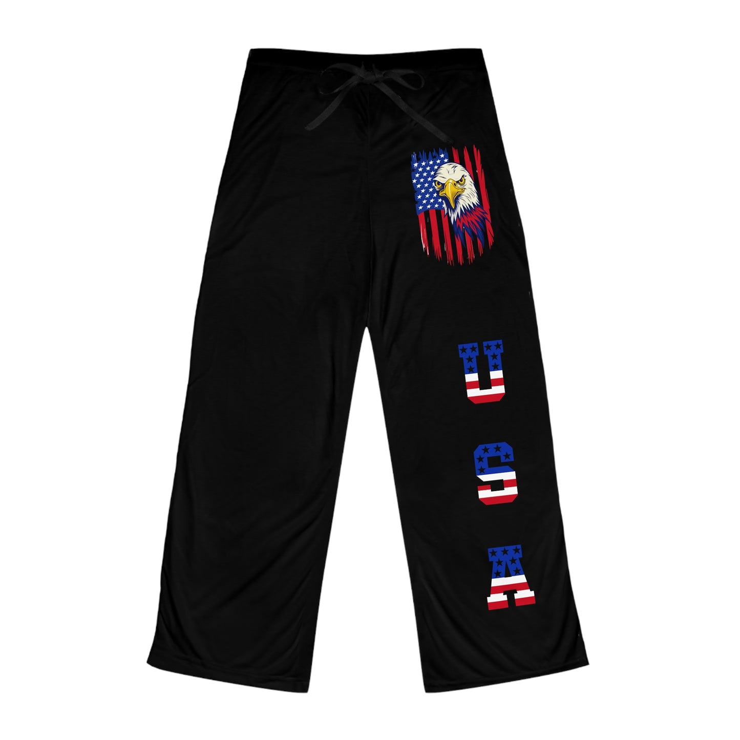 Princess Grace Patriotic Pajama Pants with Eagle Design USA Flag Style