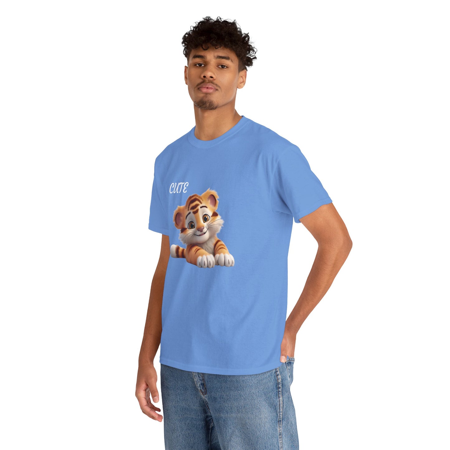 Princess Grace Cute Tiger Graphic Unisex Heavy Cotton Tee Perfect for Animal Lovers