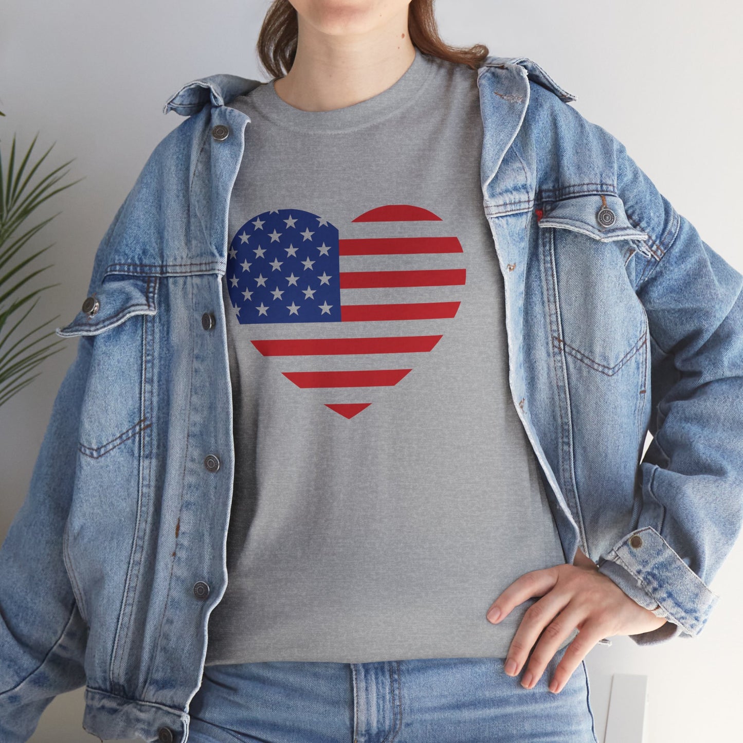 Princess Grace Patriotic Heart Unisex Heavy Cotton Tee Celebrate Freedom in Style