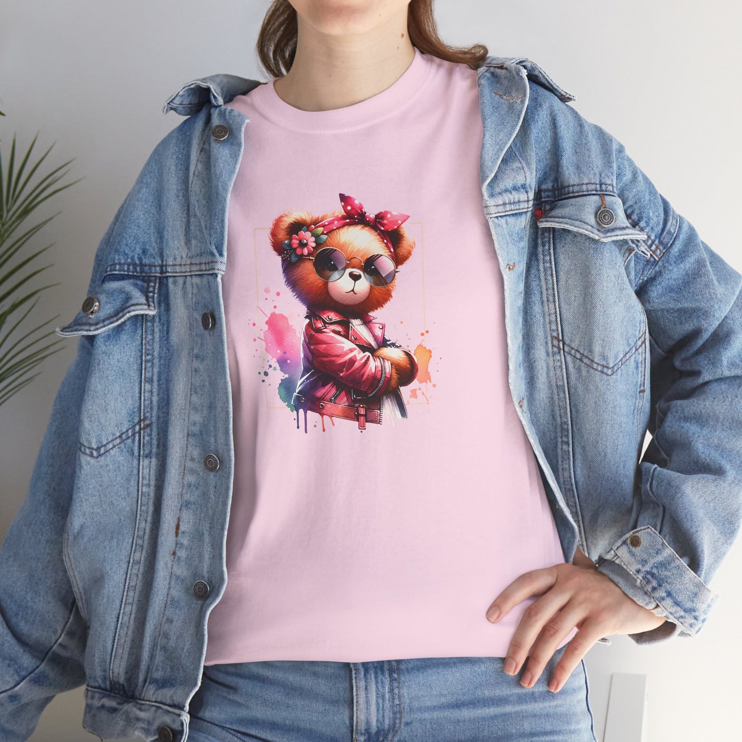 Princess Grace Cool Bear Graphic Unisex Heavy Cotton Tee Perfect for Casual Wear