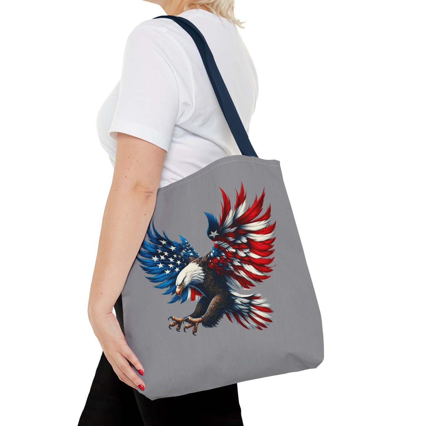 Princess Grace Patriotic Eagle Tote Bag USA Flag Design for Independence Day & Everyday Use