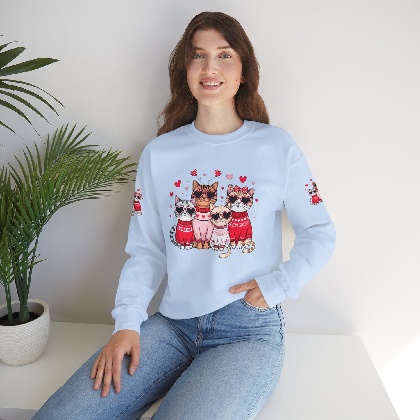 Princess Grace Cute Cat Lovers Crewneck Sweatshirt Cozy Valentine's Gift