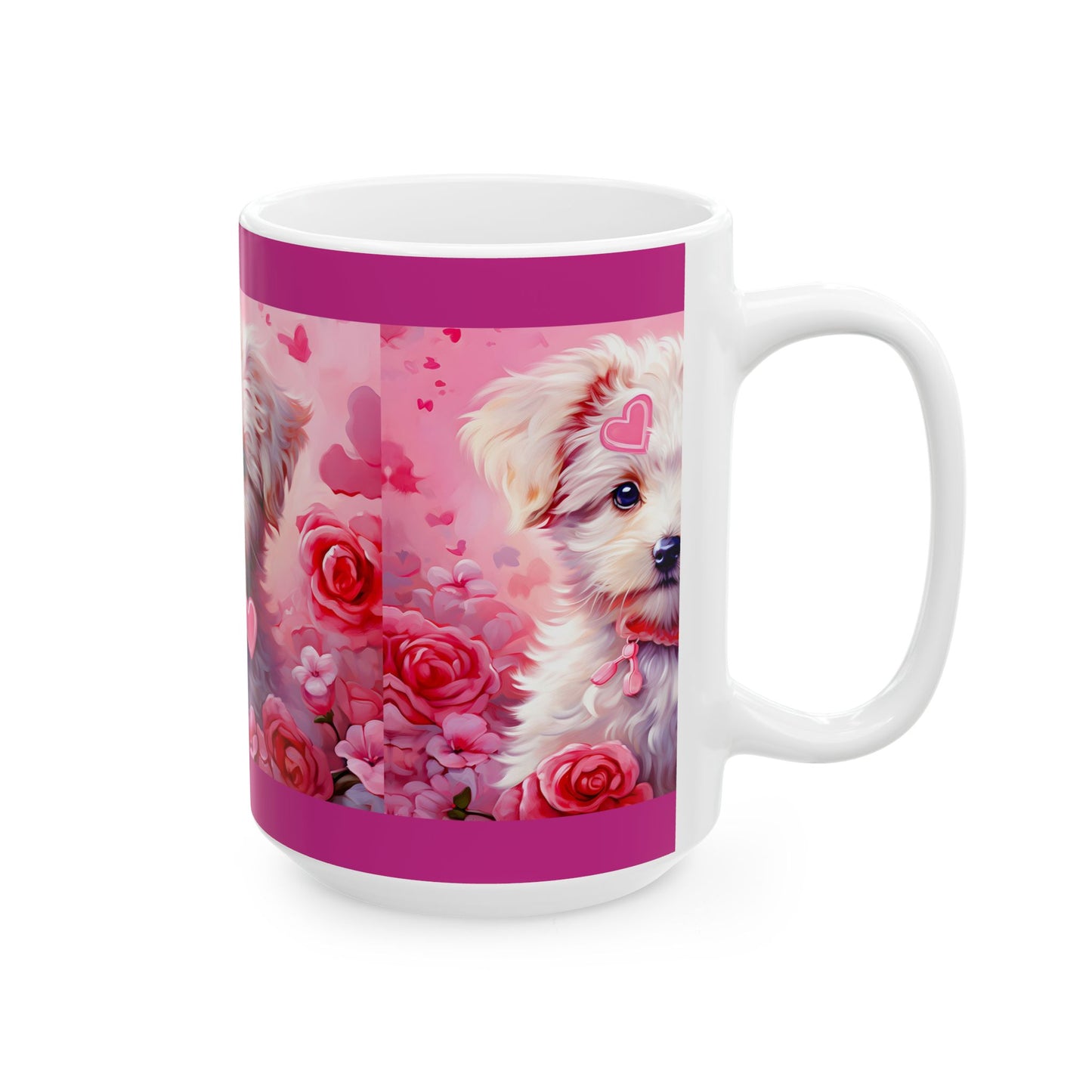 Princess Grace Cute Puppy Love Ceramic Mug Adorable Dog Design for Animal Lovers