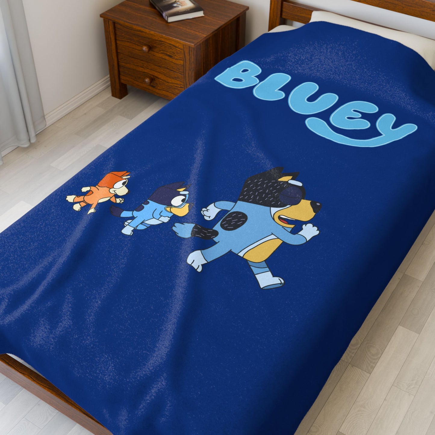Princess Grace Bluey Velveteen Plush Blanket Cozy Kids Throw for Comfort & Playtime